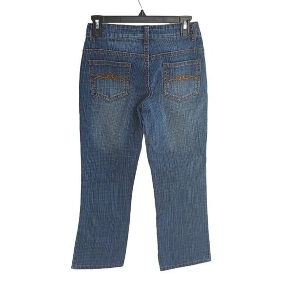 Cache Jeans Vintage Y2K Retro Blue Denim Straight Cropped Womens Size 0 - Picture 3 of 5